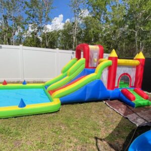 Tropical Dual Slide with Pool 🟢🔴🟡🔵