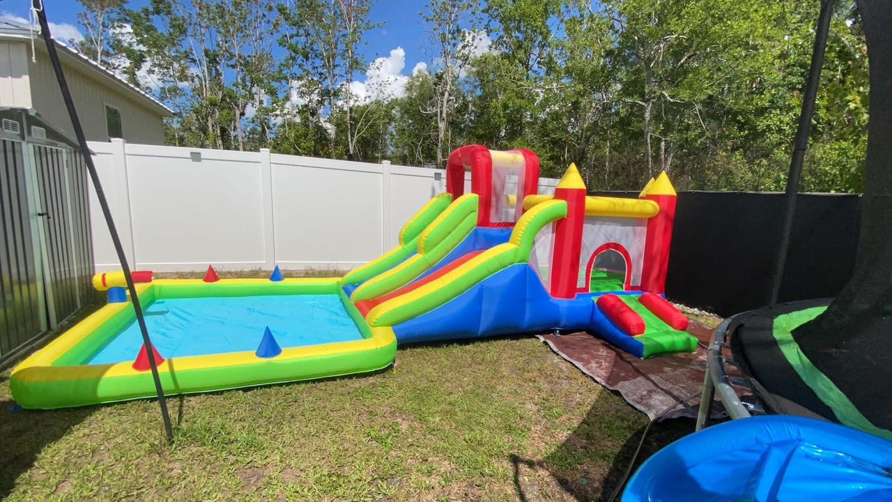 Tropical Dual Slide with Pool 🟢🔴🟡🔵